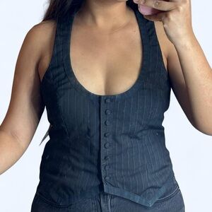 Pinstripe Button-Front vest